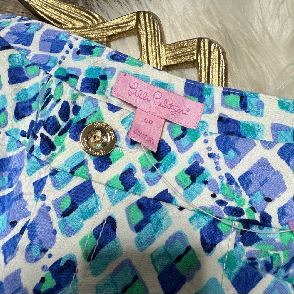 Lilly Pulitzer Kelly Skinny Blue Ankle Pant Resort White NWT - Picture 4 of 11